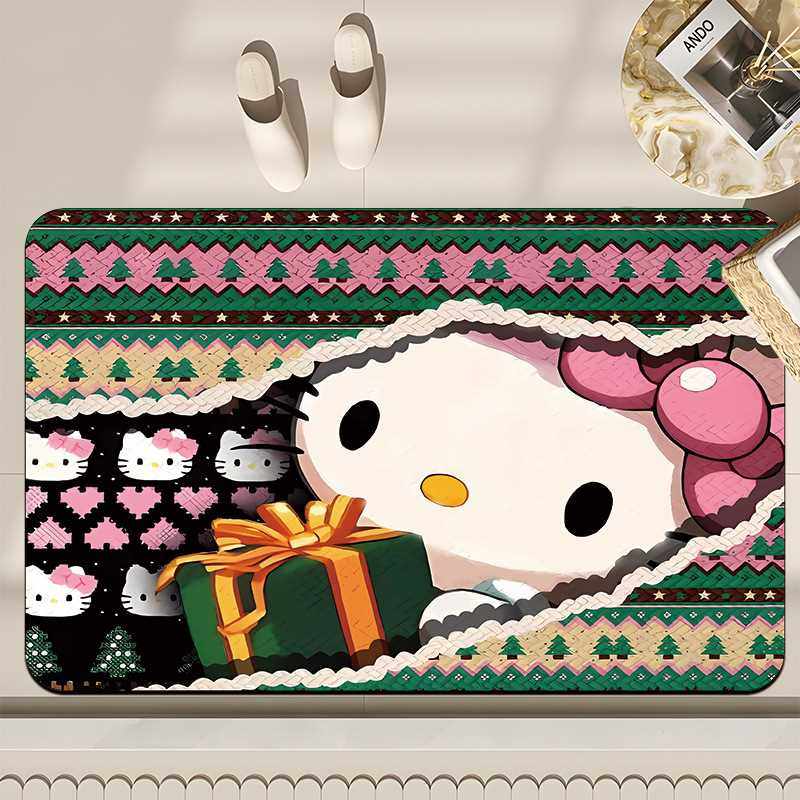 Etsy吸水浴室速干泥垫泥地脚垫可爱防滑卡通hellokitty硅藻硅藻卫