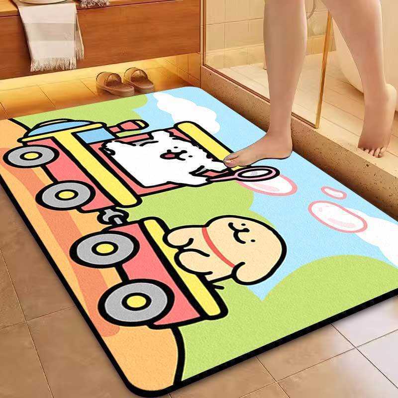 洗手间硅藻门口卡通脚垫吸水耐脏泥地脚垫垫浴室速干防滑