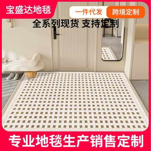 TK玄关进门耐磨奶油垫入户门室外风防滑耐脏水晶绒吸水地垫地垫