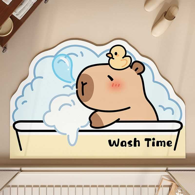 柬埔寨门口耐脏狗狗防滑地脚垫卫生间吸水垫垫硅藻浴室卡通泥地家