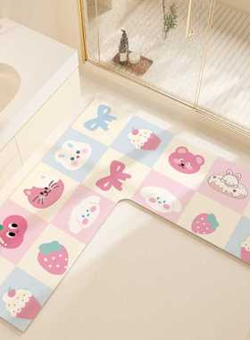 Casas Bahia浴室卡通耐脏防滑泥地吸水防滑风垫硅藻耐磨形可水洗L