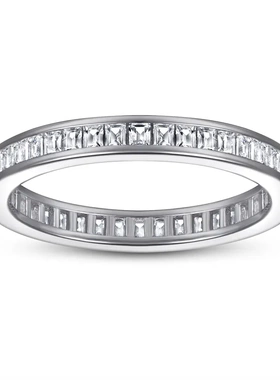 爆款ring s925纯银创意新款t方平面满圈排戒婚戒食指戒银饰