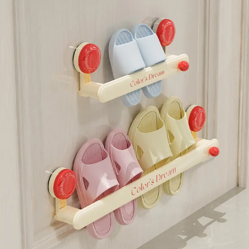 吸盘拖鞋架免打孔壁挂式卫生间置物收纳架家用浴室拖鞋架