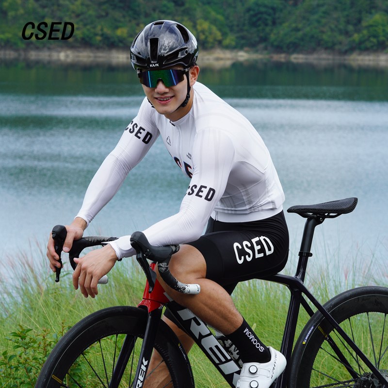 CSED春秋骑行服男款长袖2024新款轻薄经典时尚显瘦透气自行车上衣