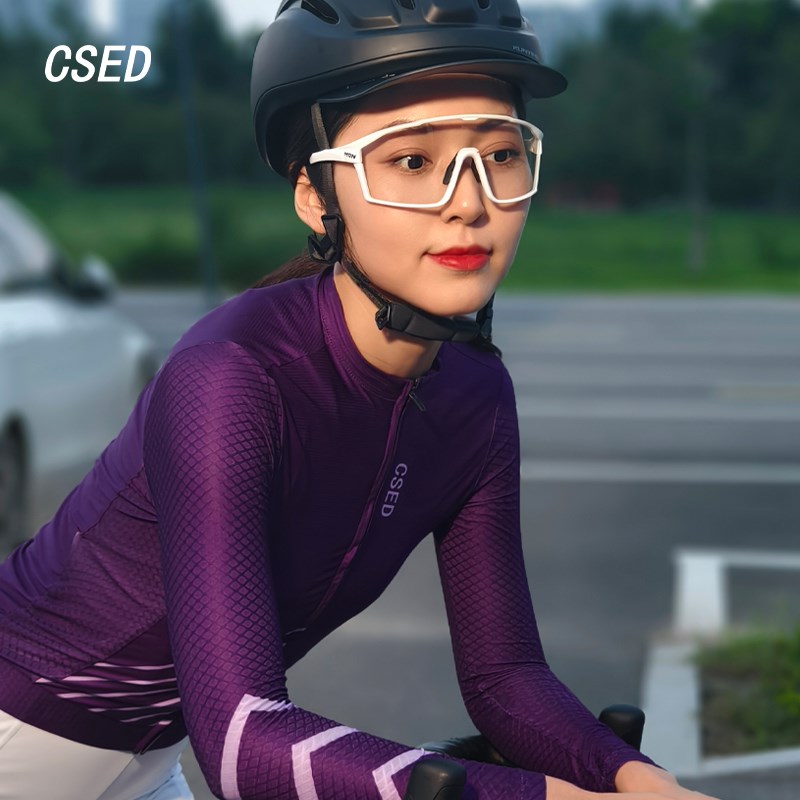 CSED春秋骑行服女长袖2024新款防晒轻薄透气显瘦套装公路车骑行裤