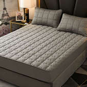 100支高端贡缎纯棉床笠2024年新款 夹棉加厚全棉床罩保护罩床垫套