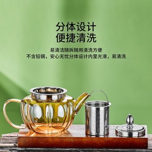 玻璃泡茶壶茶水分离茶杯耐高温家用水壶单壶R煮茶壶器过滤茶壶