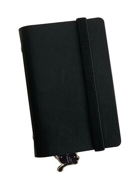 轻简银川M5黑色PU皮便s携小环金色黑色活页本随身收纳外壳本子套