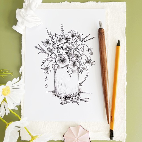 结衣实木钢笔尖蘸水笔勾s线笔英文书法绘画漫画淡彩木杆直杆蘸水