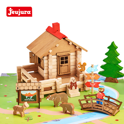 jeujura实木榫卯益智拼装积木