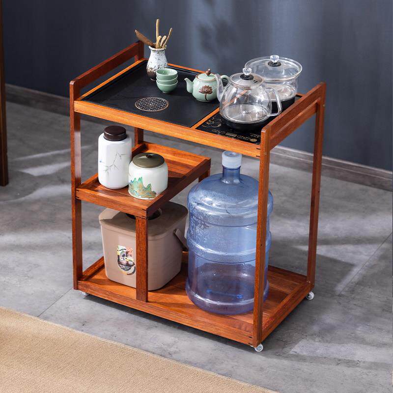 实木茶车移动茶台家用茶桌客厅沙发边柜烧水壶一体式功夫茶桌边几