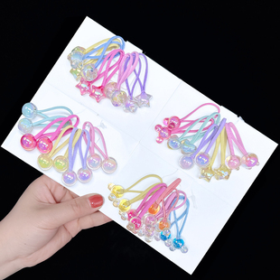 儿童绕绕圈女童可爱彩珠头绳高弹力扎头发彩色绕绕发绳不伤发皮筋