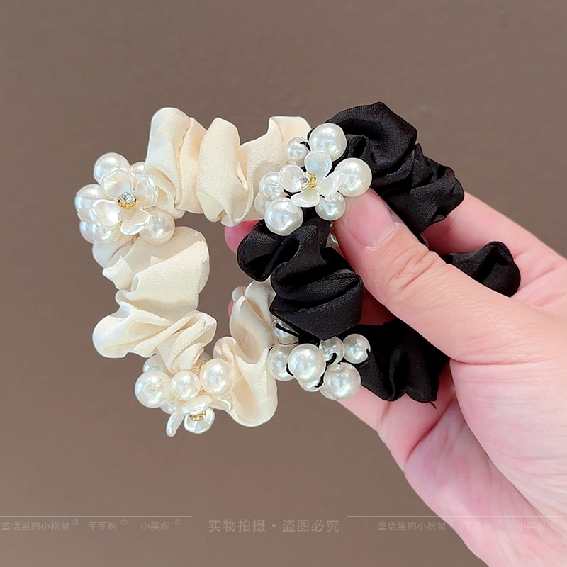 儿童扎高马尾大肠发圈女珍珠头绳