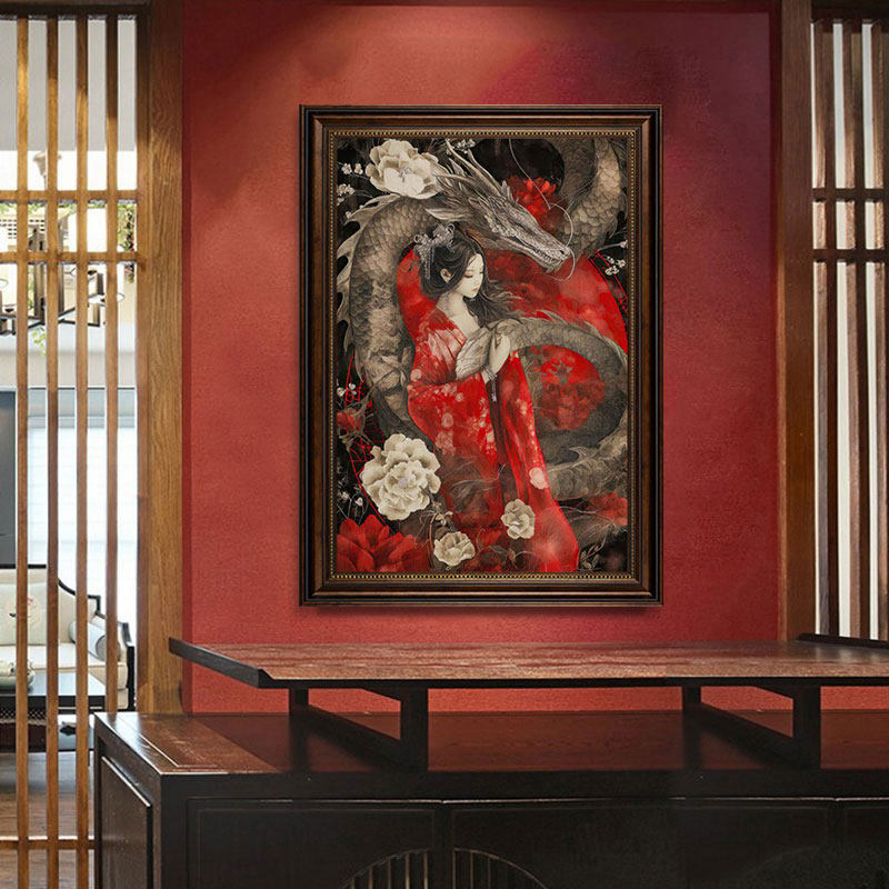 日式浮世绘仕女图装饰画寿司料理店茶室高级日本画刺青纹身店挂画