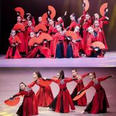 运动会开幕式 儿童雪龙吟演出服古典舞花木兰象王行表演服扇子舞