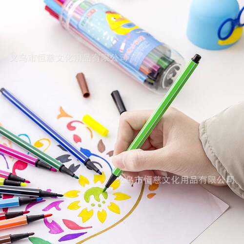 创意卡通萌鸭水彩笔套装小学生美术用品儿童文具礼品画笔LOGO制作