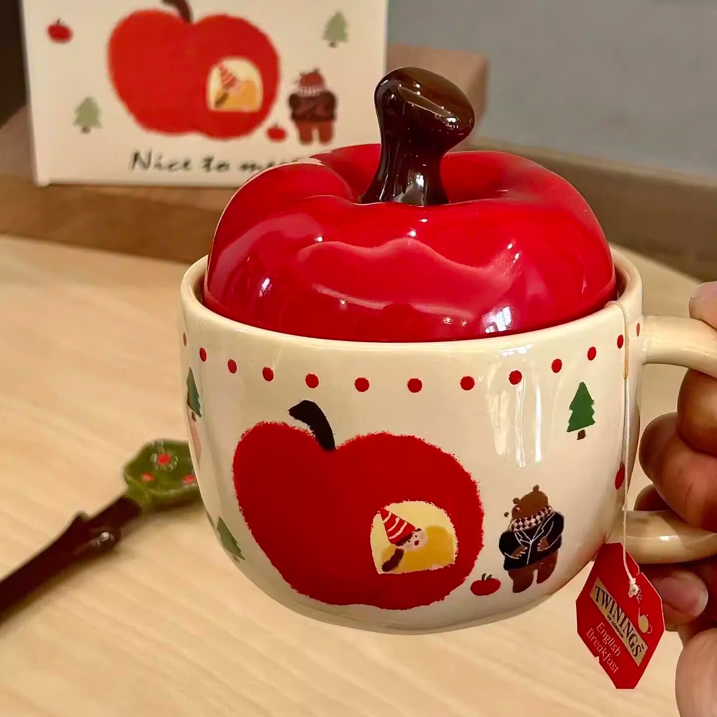 带盖陶瓷马克杯大容量高颜值创意水杯带勺可爱喝水儿童设计感小众