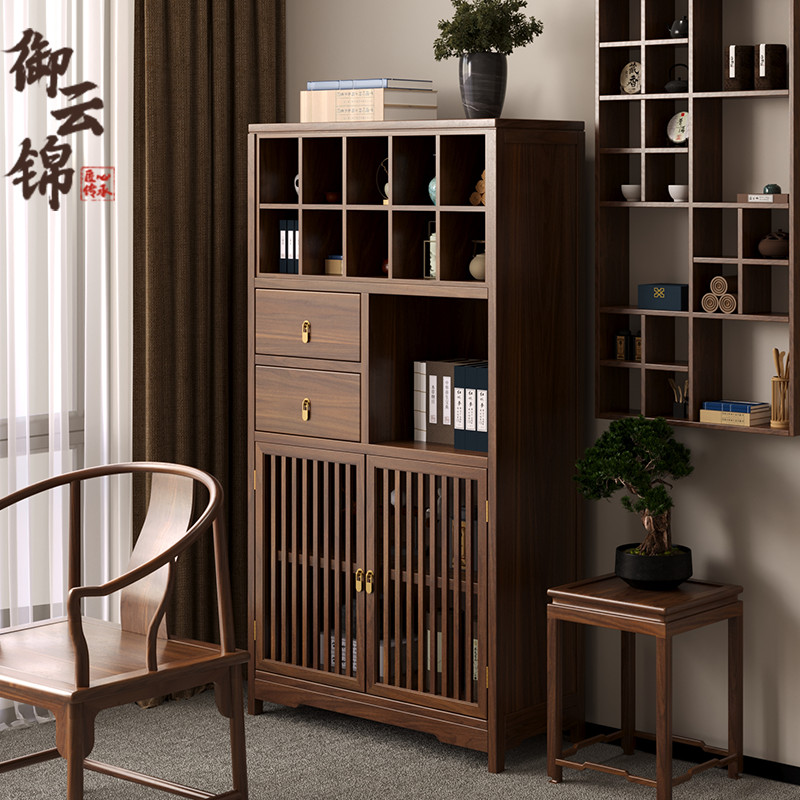 实木茶水柜定制客厅书房家用书柜