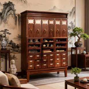 【预售】中药柜实木组合柜子收纳储物柜子大容量药材柜牙科柜官方