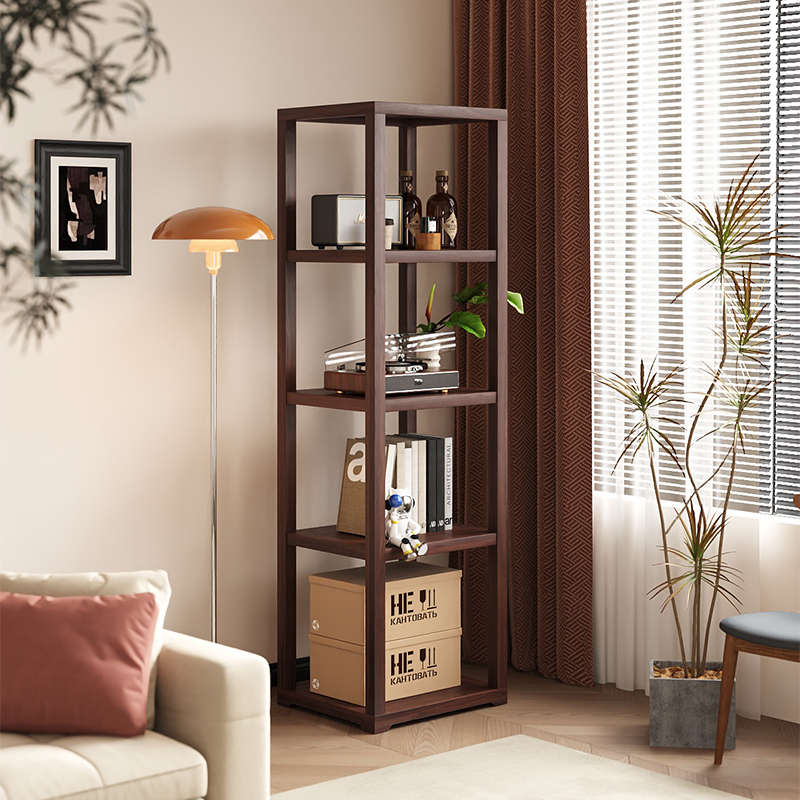 实木置物架落地多层收纳架