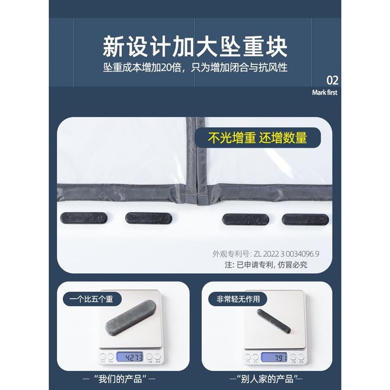 空调挡风板门帘门连子帘透明卧室房间家用空调隔断帘防.冷气磁吸