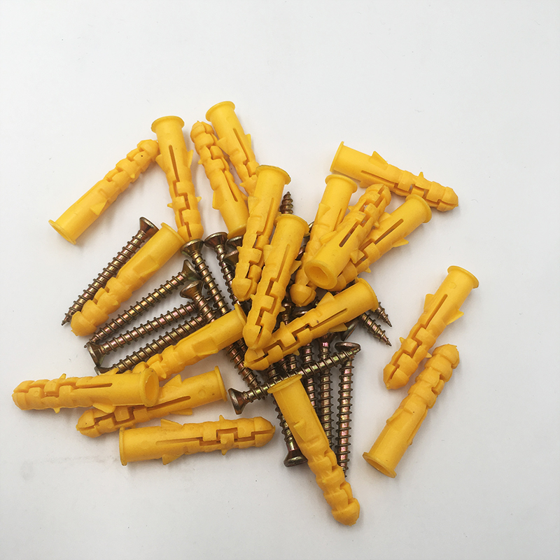 小黄鱼塑料膨胀管膨胀螺丝螺栓胀栓胀塞胶塞配自攻M丝6/8/10/12mm