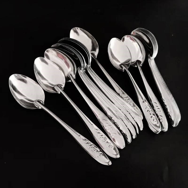 勺子不锈钢餐饮店长柄勺子家用食堂饭店汤匙调羹铁Z挖西瓜勺子