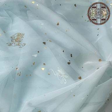 走秀款-【玉雯海棠】 汉服布料幻色雪纺烫金古风襦裙大袖衫宋制
