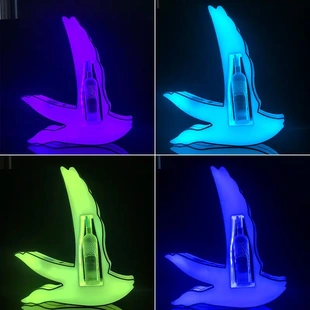 酒吧发光酒座天鹅形led七彩v红酒香槟王洋酒展示架酒托底座