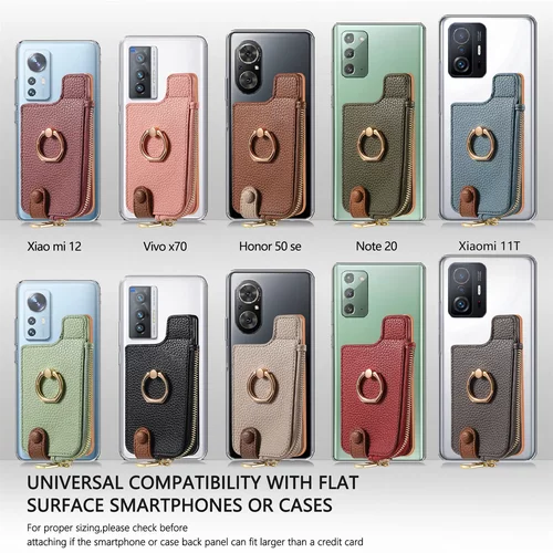 背贴手机卡包卡套零钱夹皮革钱包插卡支架手腕id防盗刷卡包