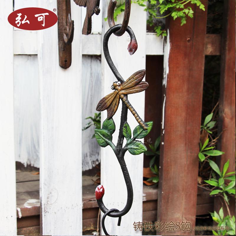 中式庭院田园门口免o打孔装饰挂钩墙上壁挂创意衣架吊兰钉子