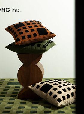 LIVING inc.内在秩序 中古抱枕几何覆古客厅沙发靠垫大靠枕套方枕