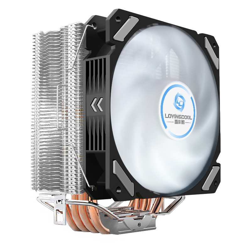 LOVINGCOOL 台式机电脑cpu散热器4铜管彩色温控无光风扇1366AMD