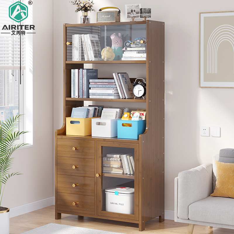 落地大容量多层书架置物架带门书柜学生儿童家用客厅收纳储物柜