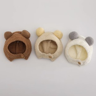 婴儿帽子秋冬款超萌宝宝包头帽新生儿可爱护耳冬天保暖毛绒帽