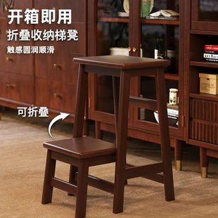 家用梯凳折叠梯加厚实木梯子凳子两用人字梯登高楼梯小梯子阶梯凳