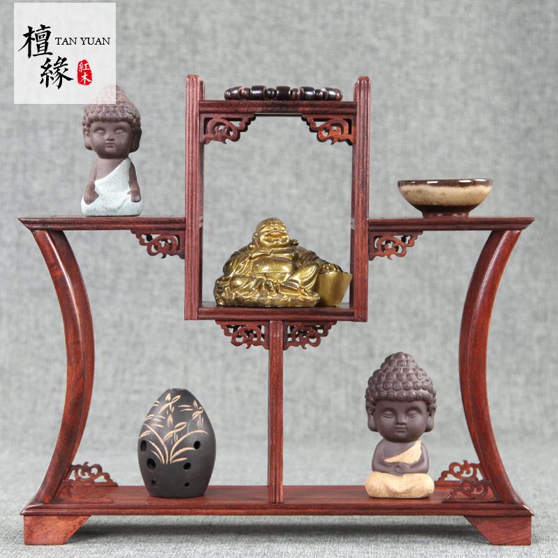 红木紫砂茶壶架红酸枝p小博古架现代实木中式多宝阁工艺品摆件底