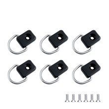 6件 皮划艇方形D型环扣 钓鱼船用弹力F绳拉扣 靠背挂钩 冲浪板配
