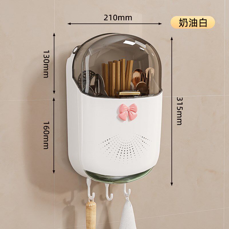 筷子收纳盒带盖筷k笼筷筒壁挂式厨房置物架家用高档新款放勺子笼