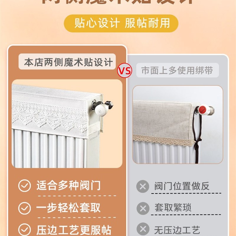 新式暖气防尘f罩家用取暖器散热片全包布罩套墙暖蕾丝遮挡罩防熏