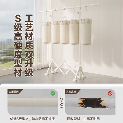 折叠落地晾衣架室内小阳台v户型晾衣晒被神器家用卧室不占地挂衣