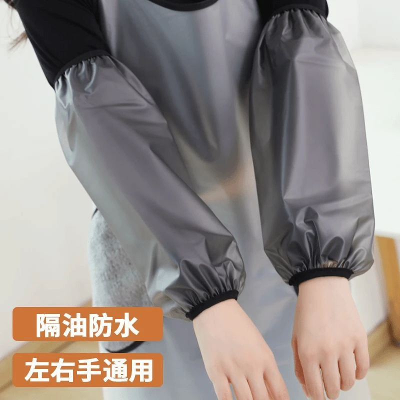 防水防油家务防水薄款宽松长款防油厨房耐磨工作袖套加大加宽袖套