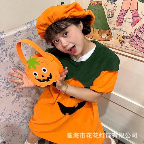 万圣939节南瓜造型亲服装儿童成人游服戏表演服装南瓜戏游服子服