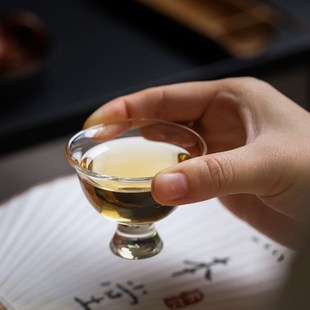 手工高硼硅玻璃茶杯单个小号杯子家用功夫茶杯品茗杯茶具配件 日式