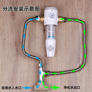 截止阀改水三通前置净水过滤器分水阀安装 暗装 神器全屋增压泵配件