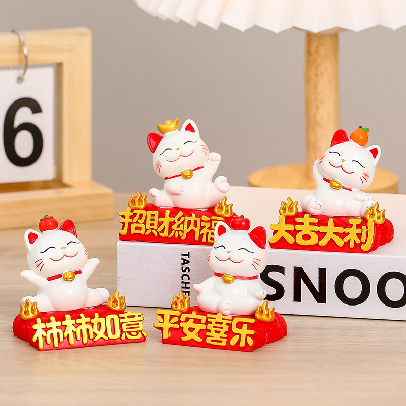 树脂工艺品招财猫桌面手机支架可爱懒人追剧支架平板支架桌面摆件