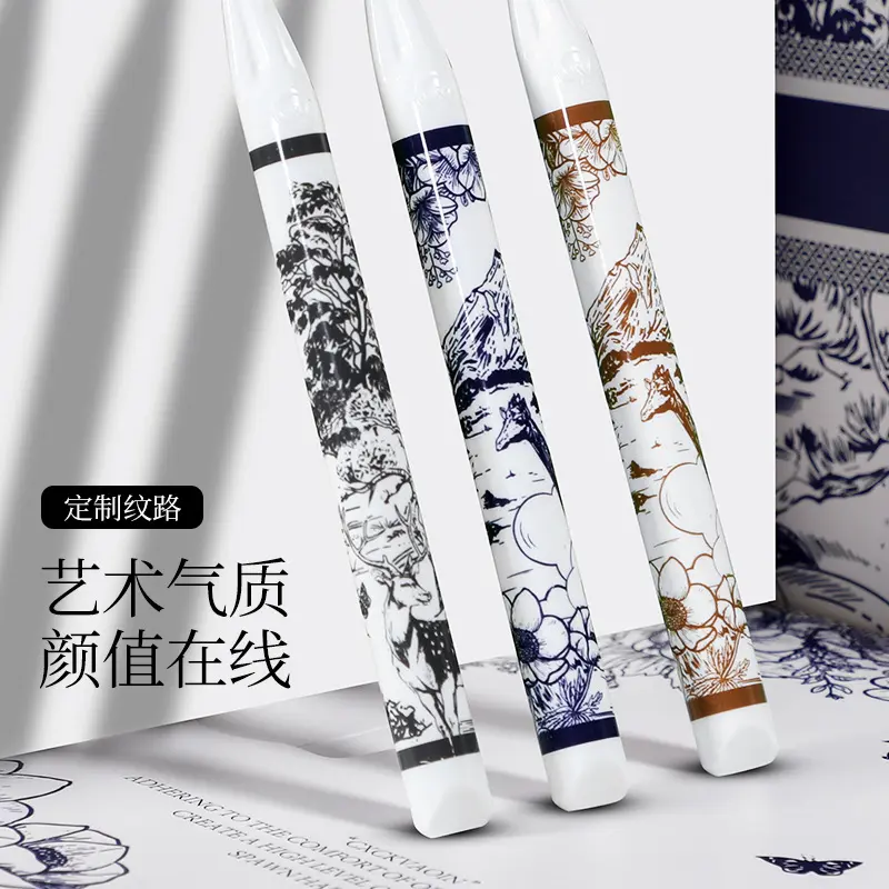 【】6支装轻奢山水软毛牙刷情侣家用成人宽头高颜值印花手柄