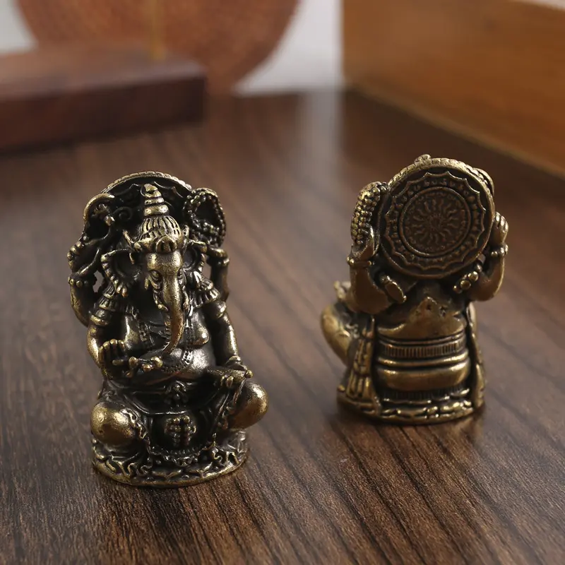 黄铜印度象摆件象鼻象神工艺品饰品纯铜佛像手工桌面义乌