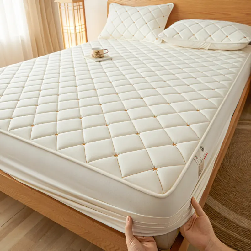 纯色防水床笠床罩单件新款夹棉加厚床垫学生宿舍保护罩床套