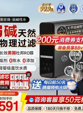 美国Rheem瑞美弱碱净水器家用矿化直饮机厨下式过滤ro反渗透1200G